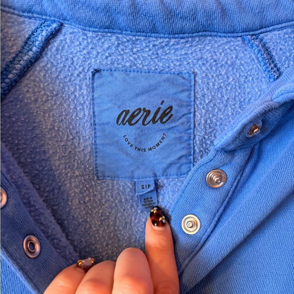 AERIE Blue Long-Sleeve Pullover - Picture 2 of 3